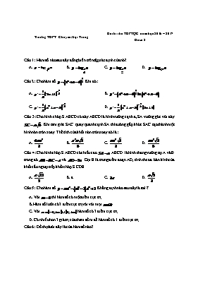 Đề thi thử THPT Quốc gia môn Toán - Đề số 2 - Năm học 2016-2017 (Có đáp án)